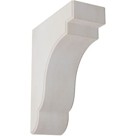 Ekena Millwork 3 1/2"W x 8 1/2"D x 11"H Bedford Wood Vintage Decor Bracket, Chalk Dust White BKTWD04X09X11BEWH